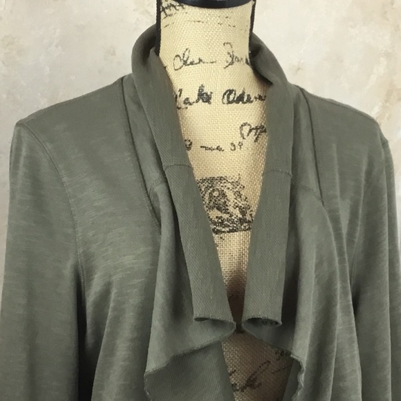 J. Jill Olive Green Draped Cardigan Sweater Small - Picture 3 of 8